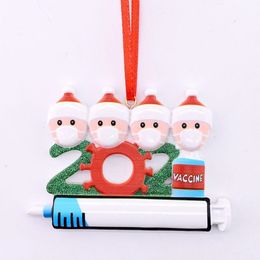 2 Days Delivery!!! Bottom price!Christmas Decoration Plastic Personalized DIY Hanging Ornament with rope Santa Claus Pendant Social Distancing Party FY4660 SSR
