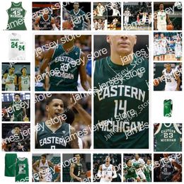 James NCAA Custom Eastern Michigan EMU Stitched Basketball Jersey 21 Emoni Bates 5 Noah Farrakhan 13 Mo Njie 33 Derek Ballard Jr. 23 Thomas