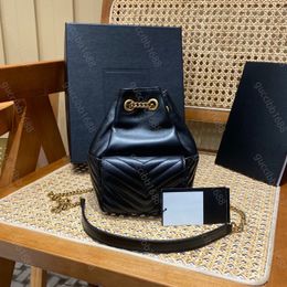 Top Tier 10A Quality Luxuries Designers 19cm Joe Bucket Bag Mini Lambskin acolchoada Bolsa Feminina de Couro Real Bolsa Transversal Ombro Preto Corrente Dourada