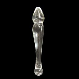 22CM DOUBLE Dong Bead Glass BUTT plug Crystal Bullet Anal sexy toys for Man Women GSPOT DICK Stimulating Anus PENIS Ass Toy