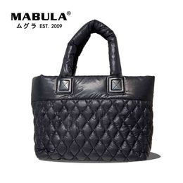 HBP Shopping Bag Mabula Women Quilted Tote Bookbag Handbag Branded Soft Nylon Square Top Trade Laptop Bag for Work 220723
