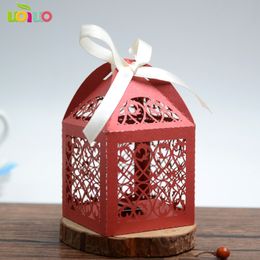 Customised name laser cut wedding souvenirs romantic wedding candy box CX220423