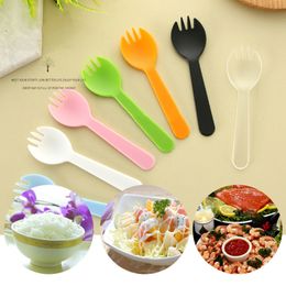 50 pz/set Posate di Plastica Usa E Getta Cucchiai Forchette per Torta Gelato Insalata Frutta Dessert Zuppa Tè Caffè Festa Torta Cottura Negozio Forniture