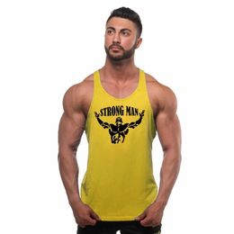 Gym Brand Workout Casual Sportswear Stringer Clothing Bodybuilding Singlets Fitness Vest Men's Tank Top Muscle Sleeveless Shirt 220607