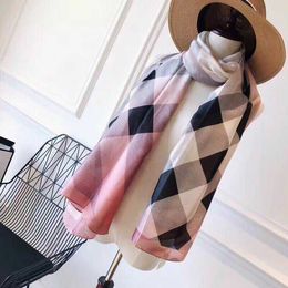 Cheap Winter Luxury Black Grey Pink Block Scarf Long Men And Women's Large Scarfs With Box And Dastbag