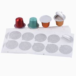 100PCS Adhesive Aluminium Foil Lids Seals Stickers for Filling Disposable Empty Nespresso Coffee Pod Reusable Capsules Cover 37mm 220509