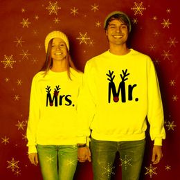 Women's Hoodies & Sweatshirts Merry Christmas Husband & Wife Pullover Lovely Couples X-Mas Gift Mr And Mrs Couple SweatshirtWomen's