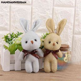 4 Piece Mini Plush Toy Small Pendant Cute Soft Filled Bunny Toy Doll Valentine Gifts For ldren Playmate Unisex Hot 10Cm J220729