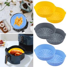 Other Bakeware 2Pcs Air Fryer Silicone Pot Reusable Basket Heat Resistant BPA-Free Round Baking Pan AccesOther