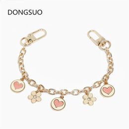 Designer chain strap flower charms gold silver metal chain ornament handbag bag purse replacement Accessories high quality 220423