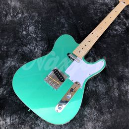 Green Color Electric Guitar,High Quality Maple Neck Solid Wood 6 Strings TL Style Guitarra