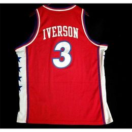 Chen37 Custom Men Youth women Vintage Allen Iverson Vintage College Basketball Jersey Size S-4XL or custom any name or number jersey