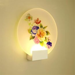 Wall Lamp Round Square Indoor Frosted Acrylic 6W LED Spray Sconces AC85-265V Bedroom Living Room Wedding Light DecorWall
