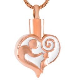 Pendant Necklaces Urn Necklace To Hold Ashes Mother & Child Forever Love Heart Stainless Steel Cremation Jewellery Keepsake Memorial IJD93