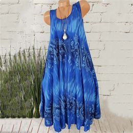 Women Sundress Sexy Sleeveless Tank Dress Summer Beach Casual Party 3D Printed Loose A line Dresses Oversized Vestidos 226014