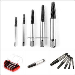 Drill Bits Power Tools Home Garden 5Pcs/Set Damaged Broken Screws Extractor Removal Tool Bolts Screw Drivers Drop Delivery 2021 Pe3Nj