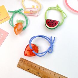 2022 New Korean Sweet Girl Hand-knotted Transparent Fruit Rubber Band Hair Rope Headwear Fashion Children's Ponytail Hair Accessories