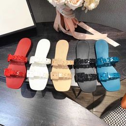 Women's silicone slippers European Roman style jelly colored slippers flat bottom holiday women's shoes Non-slip plastic Beach slippers