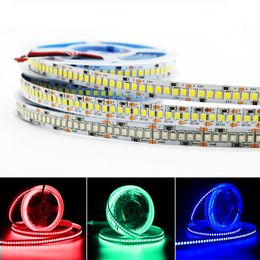 Wholesale 500M 2835 LED Strip Light 12V 24V Single Row 5M 1200 LEDs Warm White/Red/Green/Blue Tape Strips Flexible Lighting for Christmas Room Home Decor