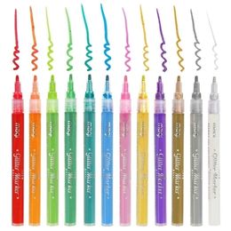 For Glitter Markers Acrylic Paint Markers Pens Set Colouring Pens Painting Art Marker Highlighters for DIY Card Making Drawing 201120