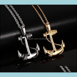Pendant Necklaces Pretty Anchor For Sier Colour Long Link Chains Classic Power Necklace Carshop2006 Drop Delivery 2021 Jewe Carshop2006 Dhygf