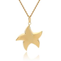 Pendant Necklaces Sparkling Pure Gold Vacuum Plating Charm Dubai Africa Star Necklace For Men Women' JewelryPendant