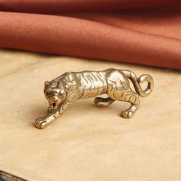 Decorative Objects & Figurines Mini Year Of The Tiger 2022 Chinese Zodiac Lucky Gifts Ornament Brass Culture Home Decor