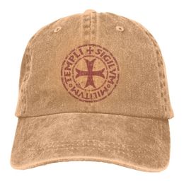 Berets Knights Templar Seal Symbol Adult Denim Sun Hat Classic Vintage Adjustable Baseball Cap