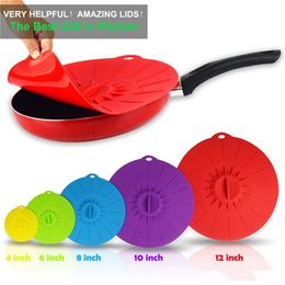 Set of 5 Silicone Microwave Wrap Pot Food Fresh Pan Lid Stopper Bowl Covers Cooking Kitchen Tools 220629