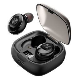 Bluetooth 5.0 Stereo Wireless Earbuds with Charging Case IPX5 Waterproof Auto Charging Headphones in Ear Built-in Mic Headset LED Battery Display for Sports