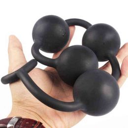 Nxy Sex Anal Toys Silicone Big Beads Butt Plug Dilatador Balls Expander Vibrant Vaginal Dilator Toys for Women Men 1220
