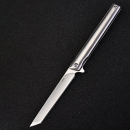 Promotion Pocket Flipper Folding Knife 440C Steel Blade Stainless Steel Handle Ball Bearing Fast Open EDC Knives 3 Handles Colours