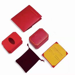 Classic Red Designer Jewelry Box Set High Quality Cardboard Ring Necklace Bracelet box Included Certificate Flannel and Tote Bag
