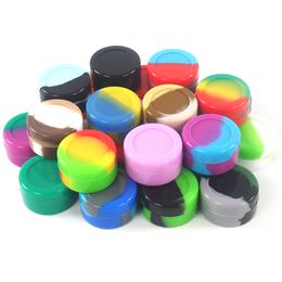 Mixed Colour 5ml oil concentrate silicone container for smoking pipes non sticky mini extract transparent silicon dab wax containers rubber slick jar