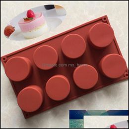 Cake Tools Bakeware Kitchen Dining Bar Home Garden Sile Mold 8 Lattice Round Form Chocolate Soap Jelly Muffin Cupcake Mods Decorating Bak