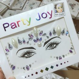 3D Sexy Face Tattoo Stickers Temporary Tattoos Glitter Fake Tattoo Rhinestones for Woman Party Face Jewels Face Decoration DHL