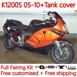 Fairings +Tank cover For BMW K1200 K 1200 S 1200S K1200S 05 06 07 08 09 10 Bodywork 153No.20 K-1200S 2005 2006 2007 2008 2009 2010 K1200-S 05-10 Motorcycle Body new orange