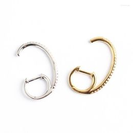 Hoop & Huggie Sterling Silver Earring Fashion Personalized C Shape Zircon Ear Ring Bone Wild Simple Trend Creative Female JewelryHoop Kirs22