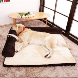 Luxury Large Dog Bed Sofa Dog Cat Pet Cushion For Big Dogs Washable Nest Cat Teddy Puppy Mat Kennel Square Pillow Pet House 201225