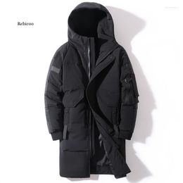 Men's Down & Parkas Winter Jacket Hooded Fashion Long Coat Men Windproof Waterproof Thick Warm Mens Clothing Parka Phin22