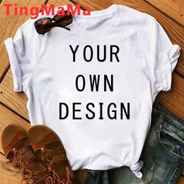 Your OWN Design T Shirts Men Customise Like P o or Short Sleeve Tshirt White Pink Diy T Shirt Casual Top Tees Male 220614