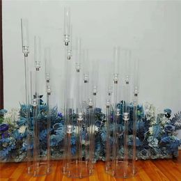 decoration 8 HeadsWedding Decoration Centrepiece Candelabra Clear Candle Holder Acrylic Candlesticks for Weddings Event Party imake291