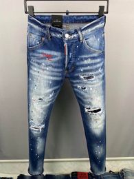 Jeans da uomo Moda italiana Uomini europei e americani casual Ottimizzazione della qualità del lavaggio di alta qualità D9850