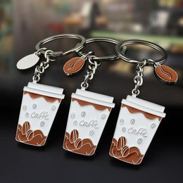 Keychains Coffee Bean Items Pendant Women Bag Of Men Car Key Creative Cup Keychain Paint Jewelry GiftKeychains