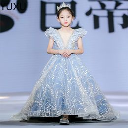 2022 Vintage Princess Flower Girls Dresses Lace Off-shoulder Special Occasion For Weddings Ball Gown Kids Pageant Gowns Communion Dresses