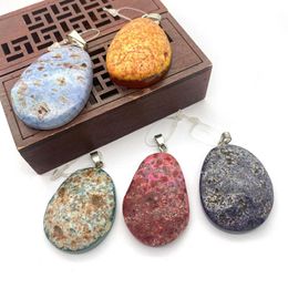 Pendant Necklaces 1pcNatural Semi-precious Stone Drop-shaped Agate DIY Jewellery Charm Making Necklace Earrings Accessories Designer CharmsPen