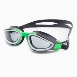 New Swim Goggles Male Female Swimming Glasses Lucency Anti-Fog Waterproof Eyewear Silicone Diving Mask G220422