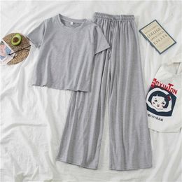 Women's Pyjamas Plus Size Cute Home Suits with Pants Nightgown Clothing Underwear Cotton Sets Summer Outfits Sleepwear Female 220321