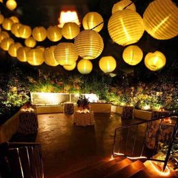 Strings LED Lighting Exterior Garden Ornaments Outdoor Lights Garland Christmas Decor 2022 Solar String Wedding DecorationLED