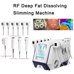 Hot Sculpting Fat Dissolving Machine Monopolar Radio Frequency Cellulite Reduction Body Shaping Equipment with 10 Pads Painless Double Chin Removal